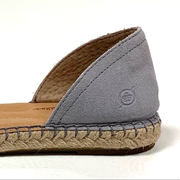 ⭐️SOLD⭐️ Born Seak Peep-Toe D’Orsay Espadrille Shoe Grey Leather Suede Jute - Picture 6 of 15